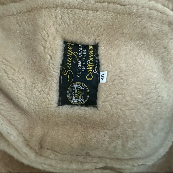 Men's Tan Shearling Coat - Picture 2 of 5